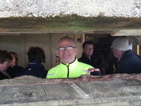 A l'intérieur d'un blockhaus à la Pointe du Hoc.